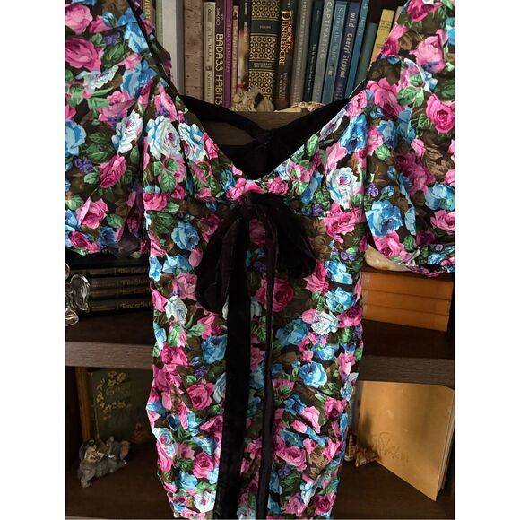 NWT For Love and Lemons Marley Black Floral Mini Dress Size XS $250 MSRP - Picture 9 of 10